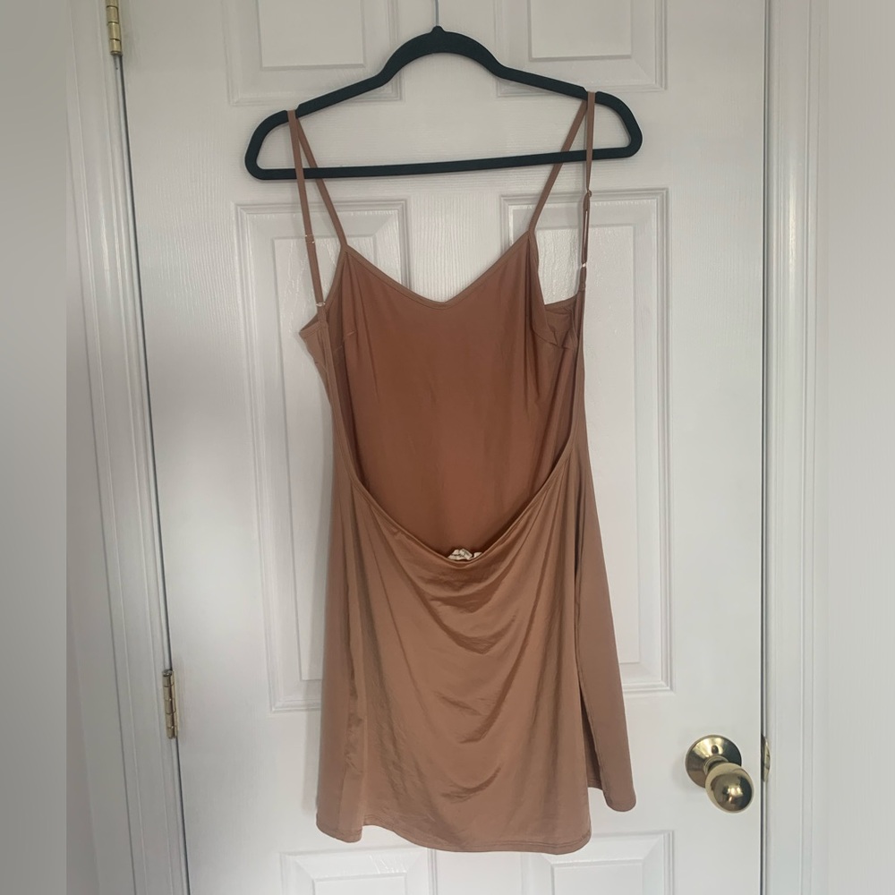 Revolve For Love and Lemons nude open back slip dress - large